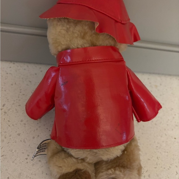 Eden Paddington Bear Red Rain Jacket Hat Plush Vtg 1981 Fireman - Picture 4 of 5